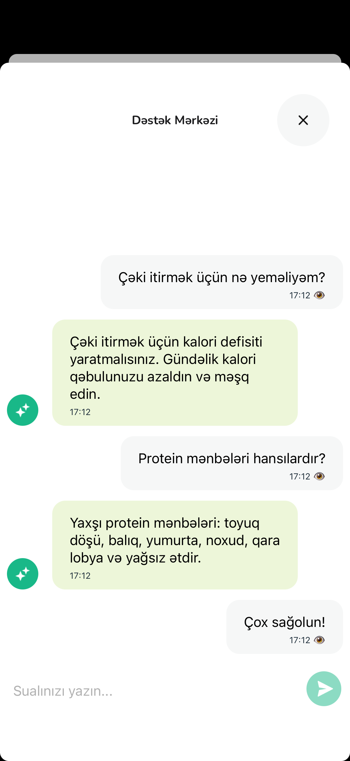 AI sağlamlıq köməkçisi